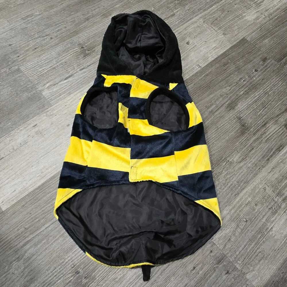 Vibrant Life Yellow & Black Hooded Bumble Bee Halloween Pet Dog Costume Dress Up